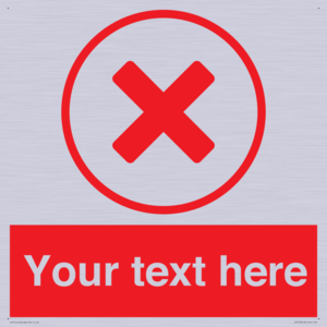 Custom red background, red cross in circle sign